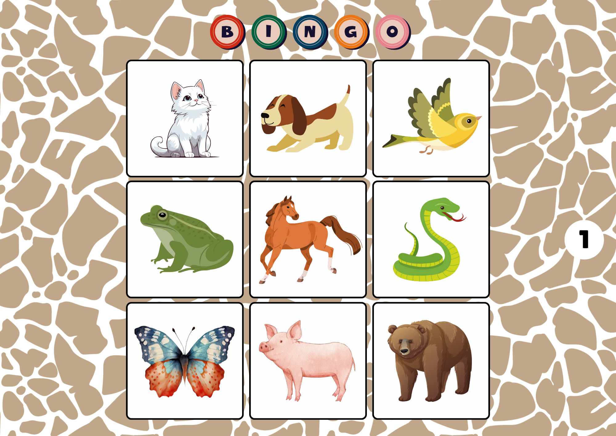 Anglais CP / CE1 / CE2 — Bingo-Animaux