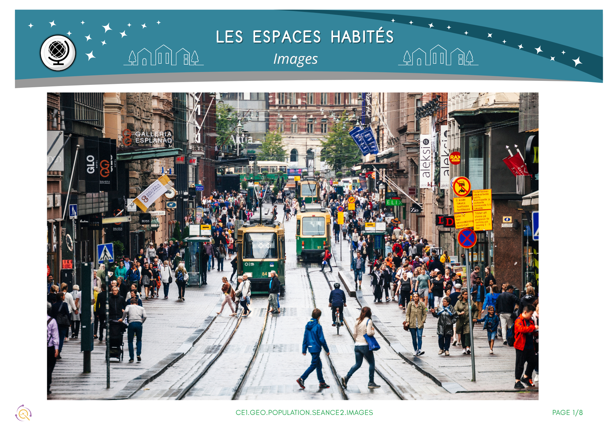 Géographie CE1 — POPULATION — SEANCE2 — ESPACES-HABITÉS