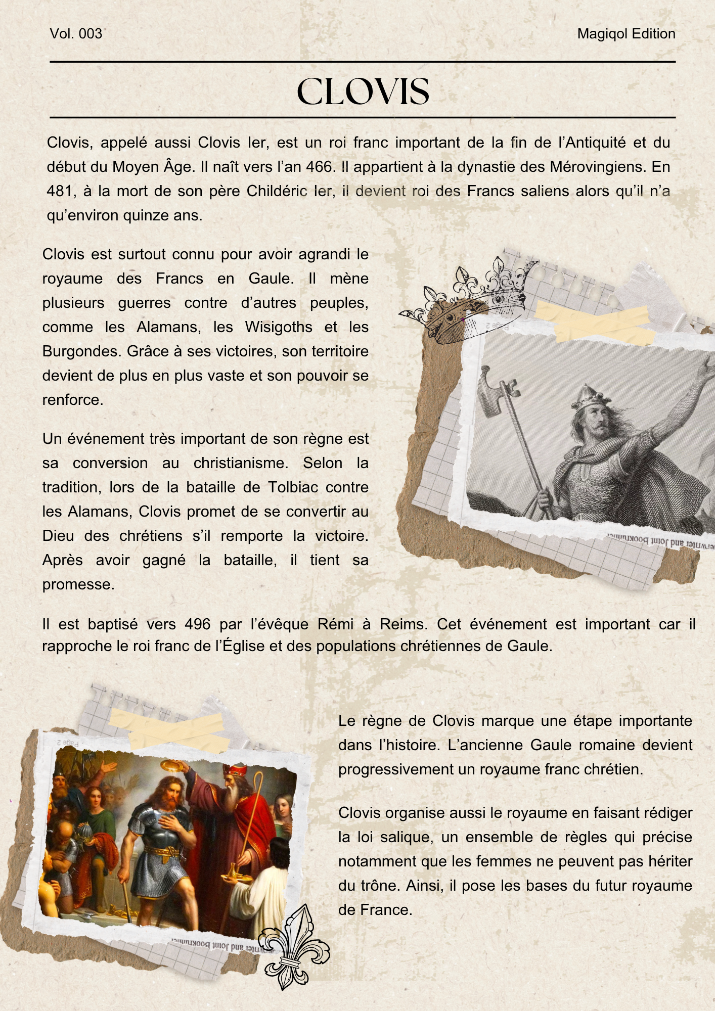 Séance — Histoire CM1, Royaume de France
