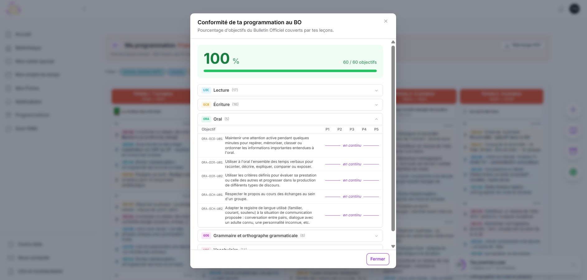 Vérifier la conformité BO