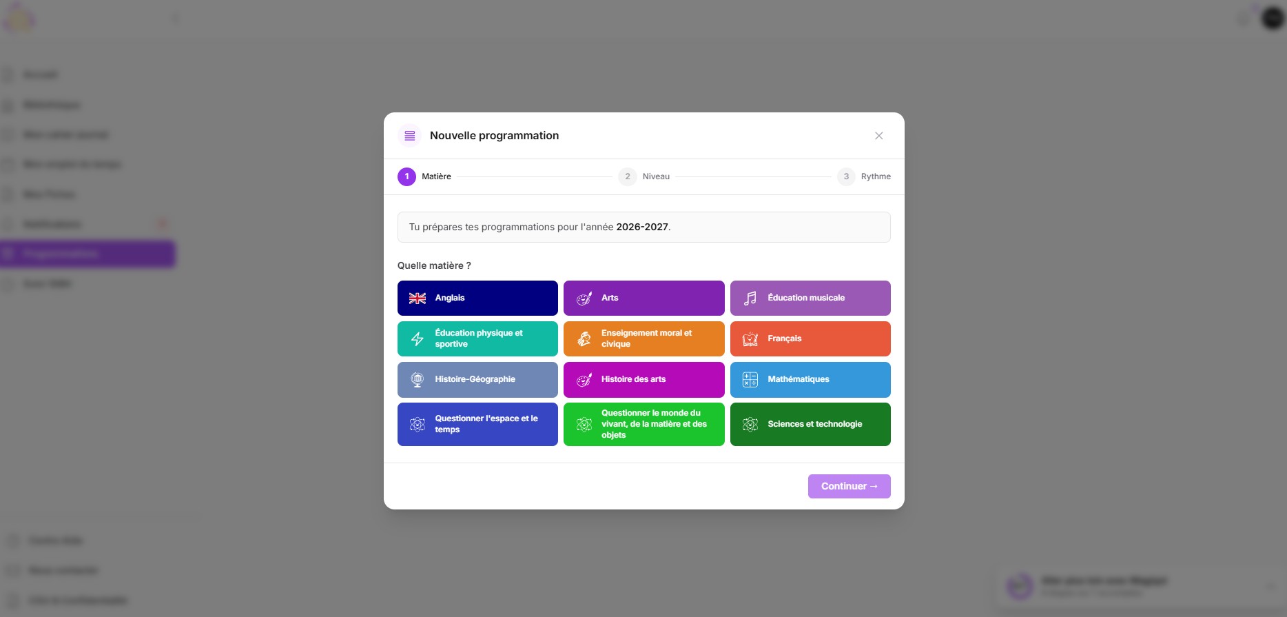 L'écran Magiqol — génération d'une programmation en 3 clics
